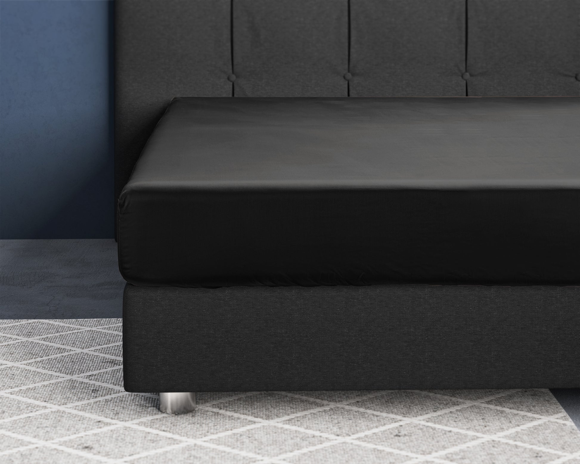 Luna Satijn | Zwart Hoeslaken - Perfecte pasvorm. Nacht na nacht.