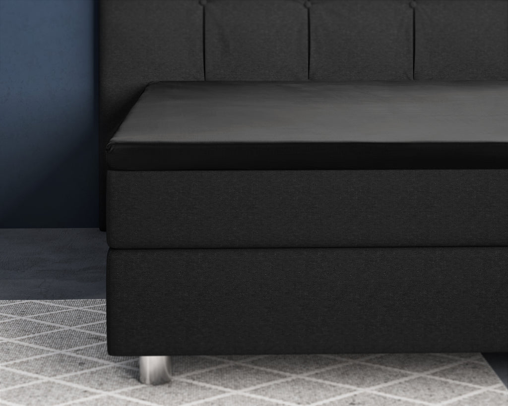 Luna Satijn | Zwart Topper Hoeslaken - Perfecte pasvorm. Nacht na nacht.