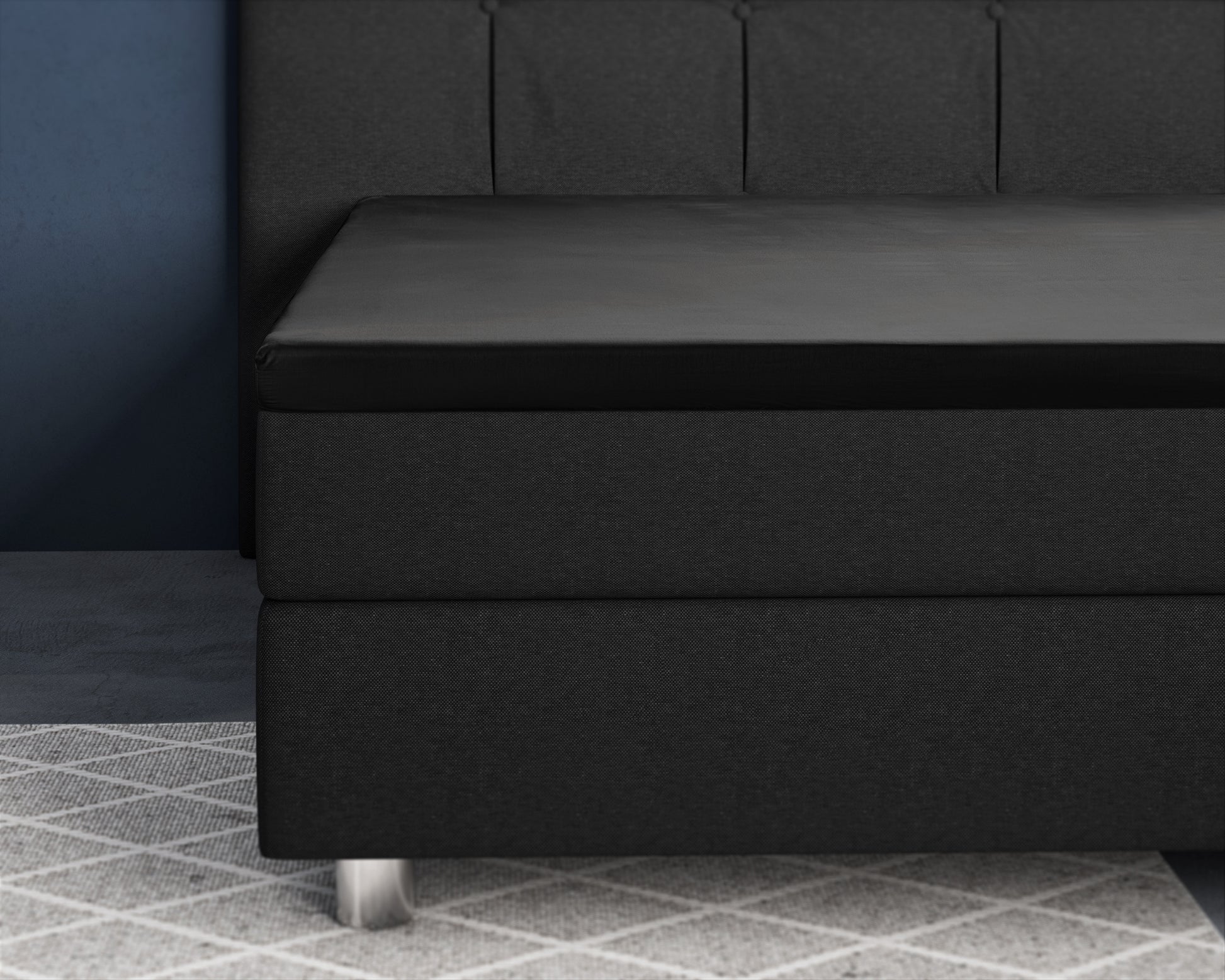 Luna Satijn | Zwart Topper Hoeslaken - Perfecte pasvorm. Nacht na nacht.