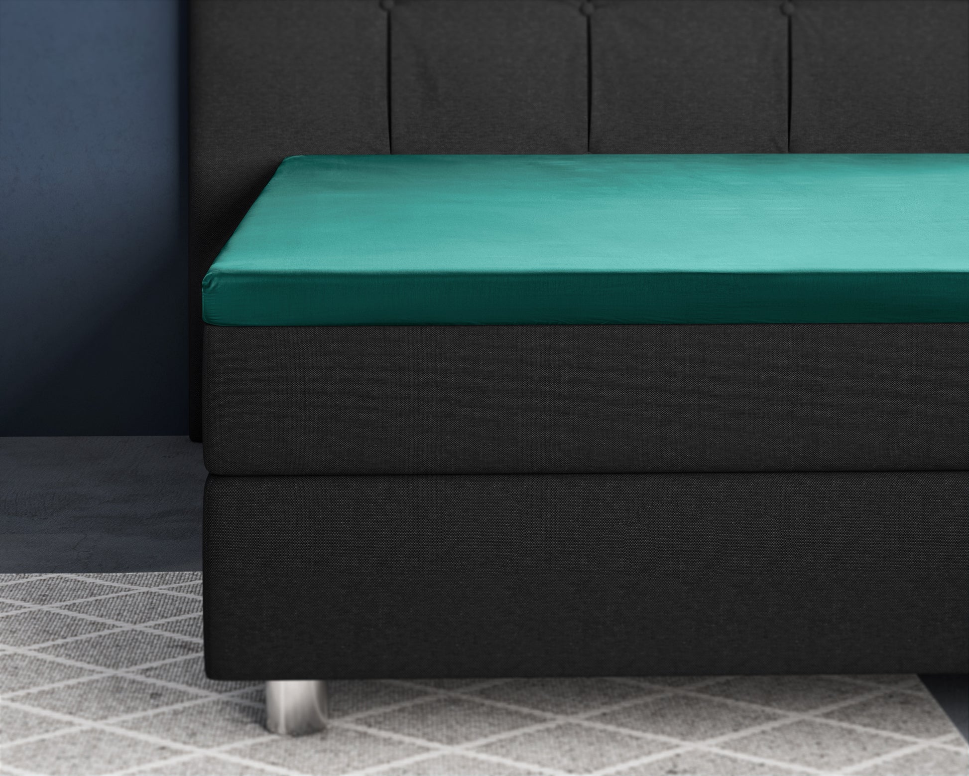 Luna Satijn | Donker Groen Topper Hoeslaken - Perfecte pasvorm. Nacht na nacht.