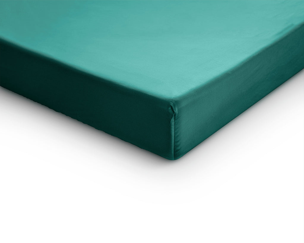 Luna Satijn | Donker Groen Splittopper Hoeslaken - Perfecte pasvorm. Nacht na nacht.