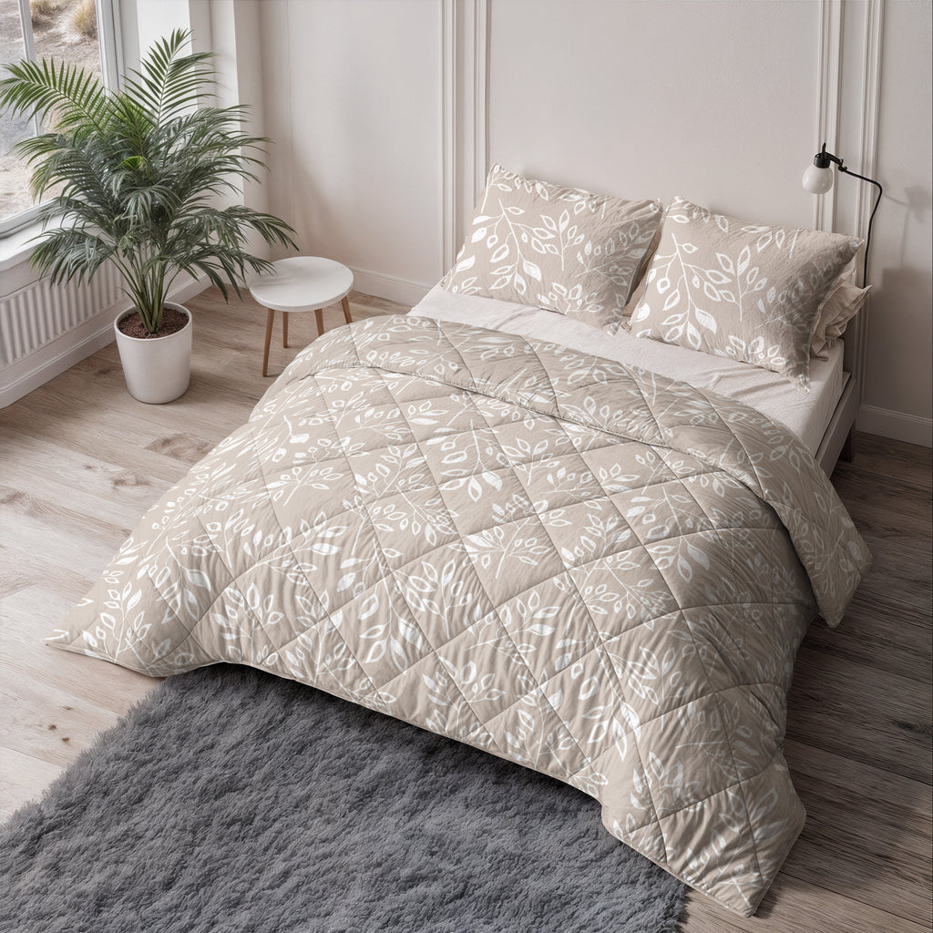 CloudSoft Balance | Neva Taupe/Zand Wasbaar Dekbed en Overtrek in 1!