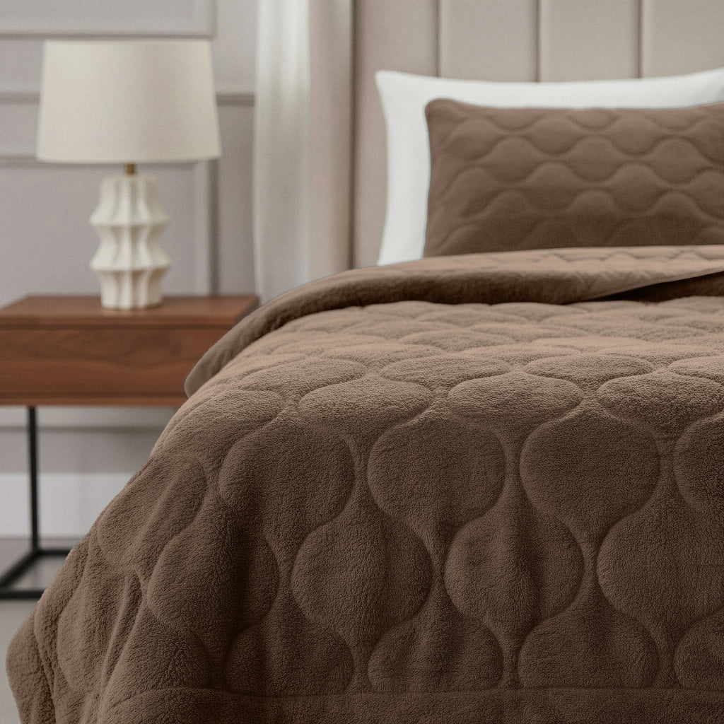 CloudSoft Teddy | Taupe/Bruin Wasbaar Dekbed en Overtrek in 1!