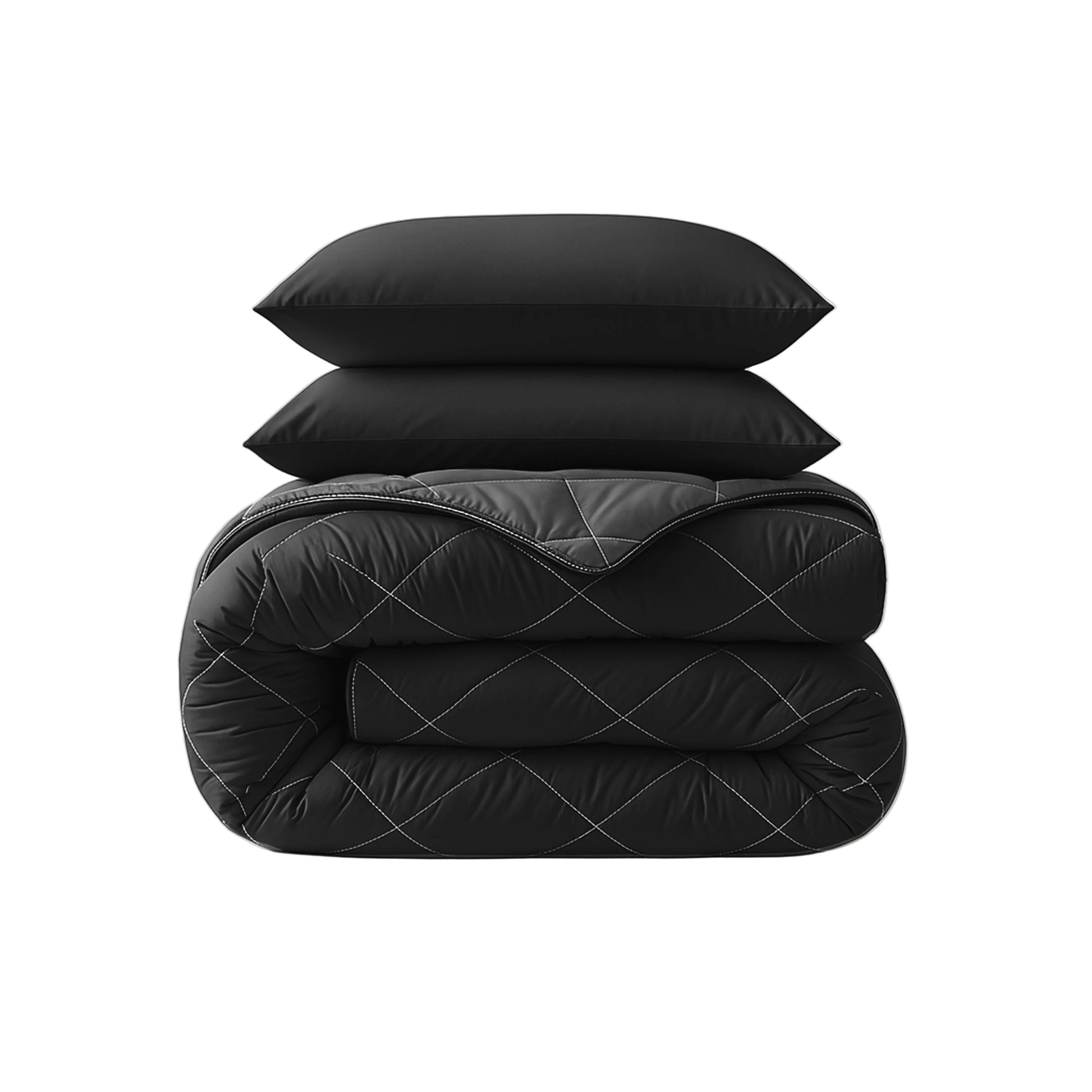 CloudSoft Diamond | Zwart/Antraciet Dekbed en Overtrek in 1!