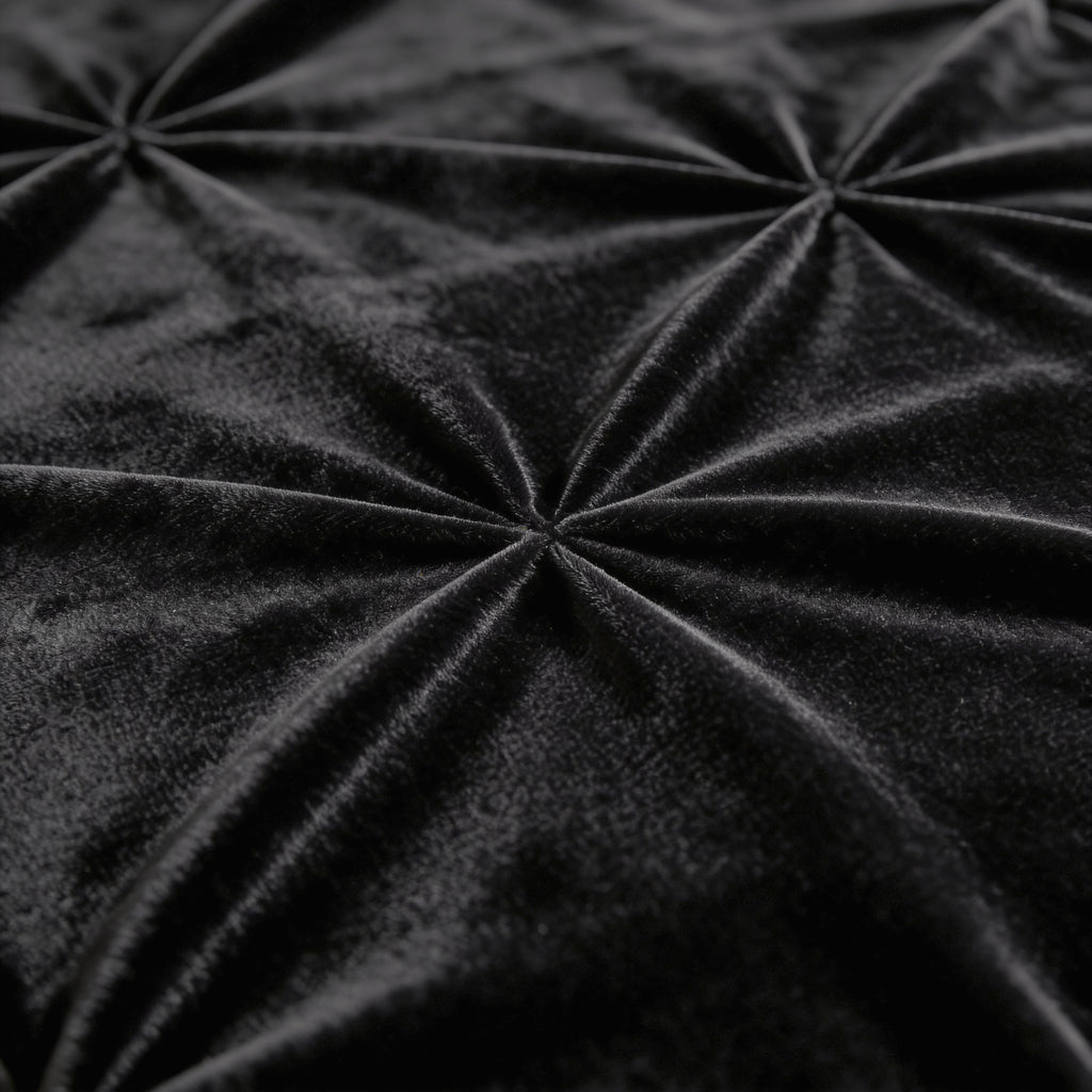 CloudSoft Velvet Pintuck | Zwart Wasbaar Dekbed en Overtrek in 1!