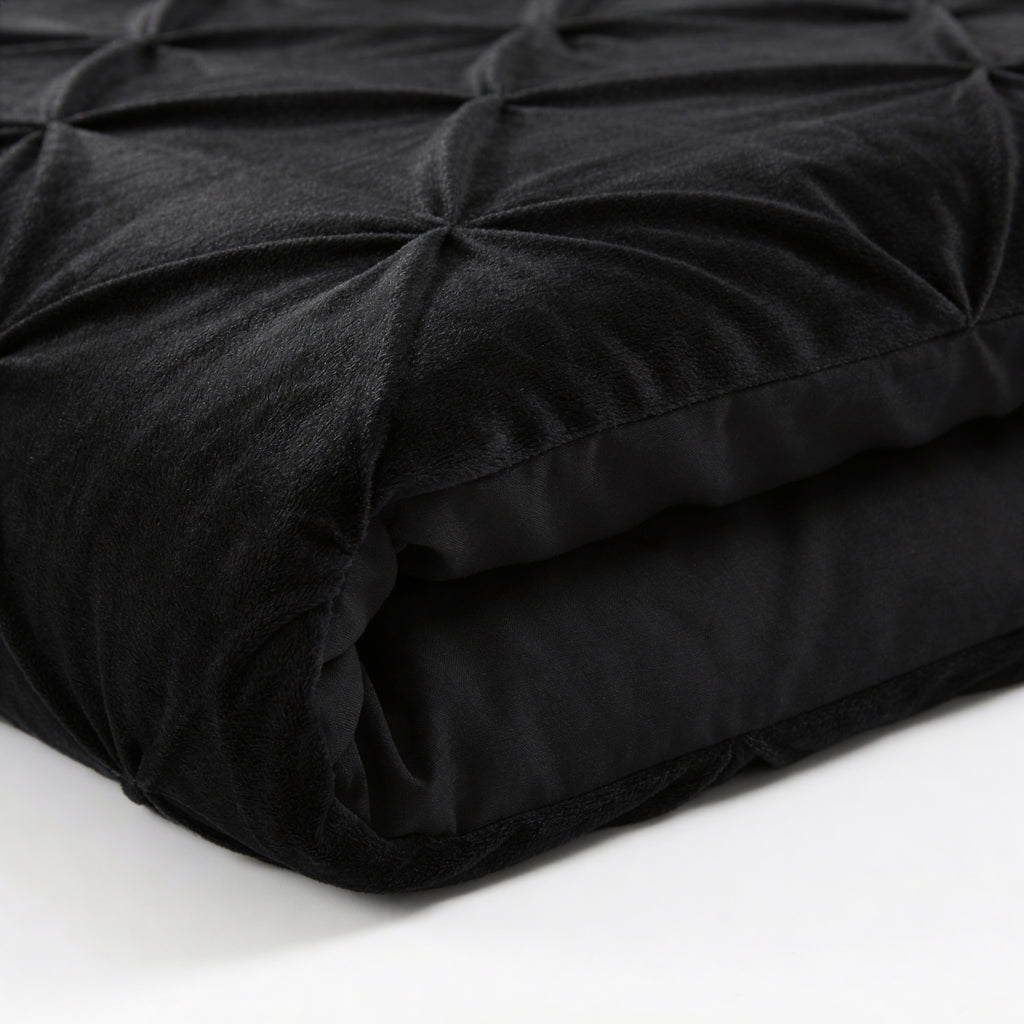 CloudSoft Velvet Pintuck | Zwart Wasbaar Dekbed en Overtrek in 1!