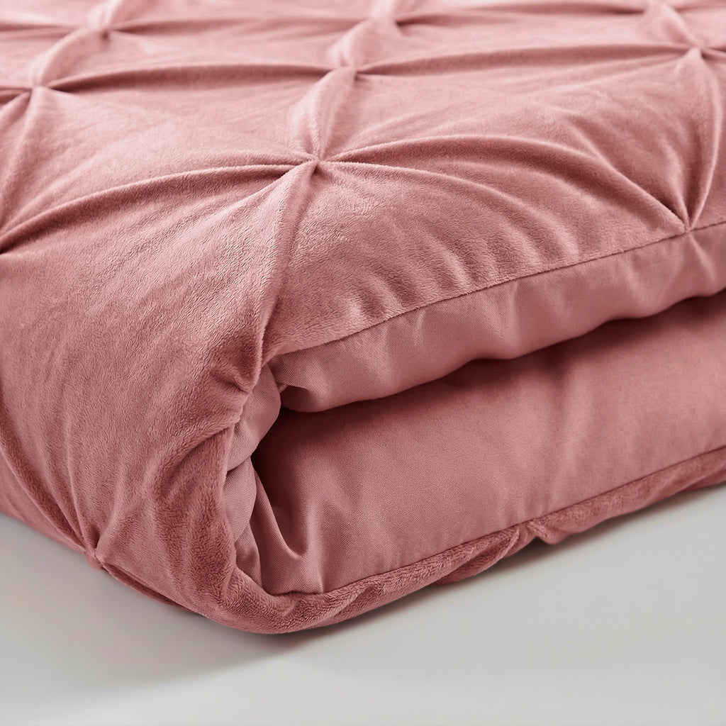 CloudSoft Velvet Pintuck | Roze Wasbaar Dekbed en Overtrek in 1!