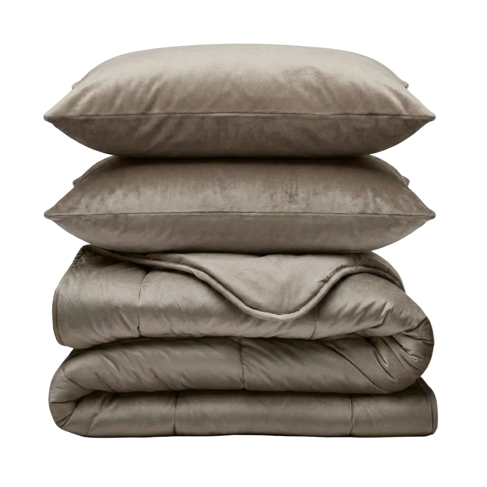 CloudSoft Velvet | Taupe/Bruin Dekbed en Overtrek in 1!