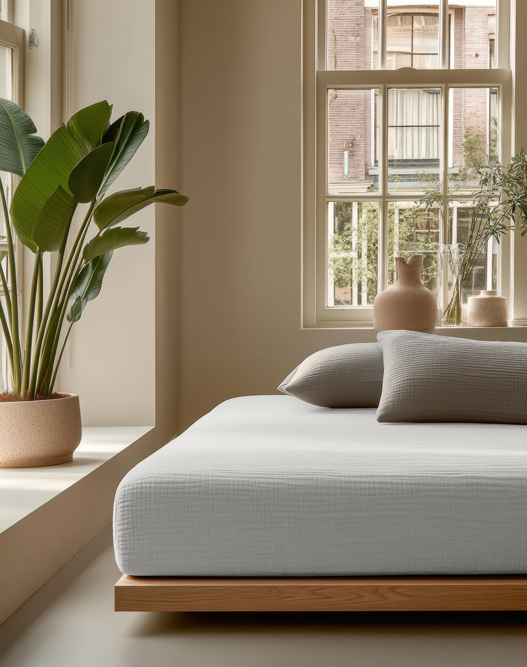 Luna Mousseline | Créme Hoeslaken - Perfecte pasvorm. Nacht na nacht.